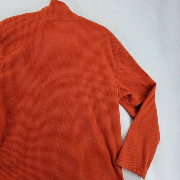Starter Sweater Mens 1/4 Zip Fleece Orange Sweatshirt Pullover Size Medium - Picture 11 of 12